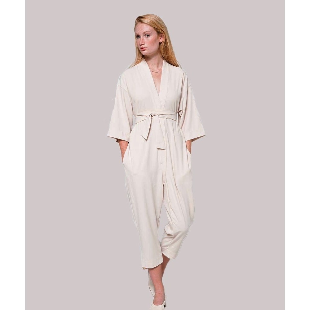 Jesse‎ Kamm Minimalist Quiet Luxury Retro Kimono Jumpsuit Women's Medium Large